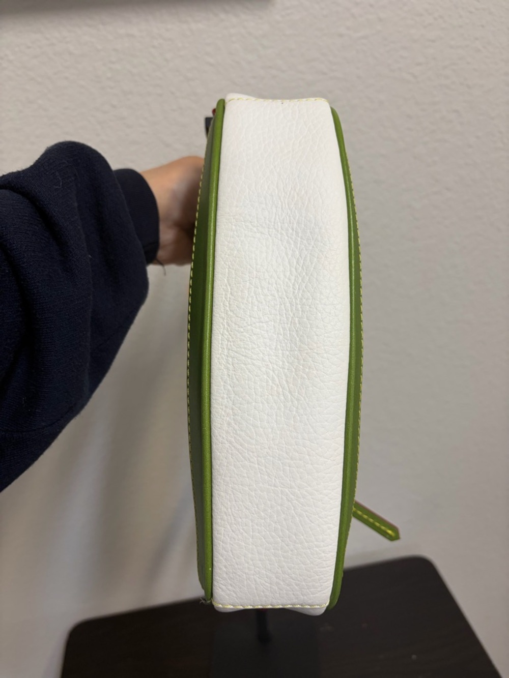 Dooney & Bourke White and Green Leather Small Shoulder Bag - Picture 6 of 12